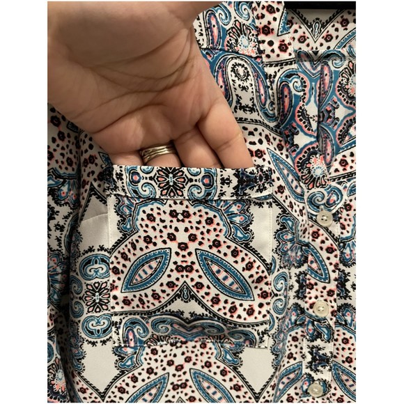 EXPRESS Paisley Multicolor Long Sleeve Blouse - Picture 3 of 6